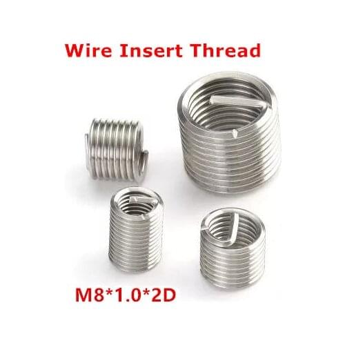 50pcs M8*1.0*2D Wire Thread Insert , M8 Screw Bushing , stainless steel Wire Screw Sleeve Thread Repair