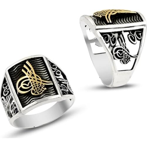 925 Silver Handmade Ottoman Emblem Rings for Men