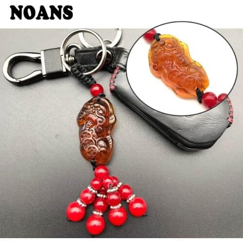 NOANS Auto Natural Jade Key Rings Car-styling Accessories For Citroen c4 Suzuki swift SX4 Volkswagen VW Polo Golf B6 B5 T5 4 5 6