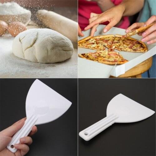 White With Handle Plastic Scraper Butter Dough Cutter Chocolate Trim Shovel DIY Baking Kitchen Tools