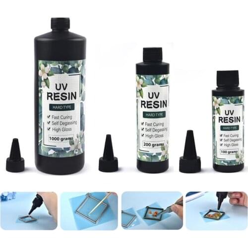 Quick-Drying UV Glue Clear Hard Resin Glue For DIY Epoxy Resin Mold Pendant Frame Jewelry Making 100g/200g/1000g