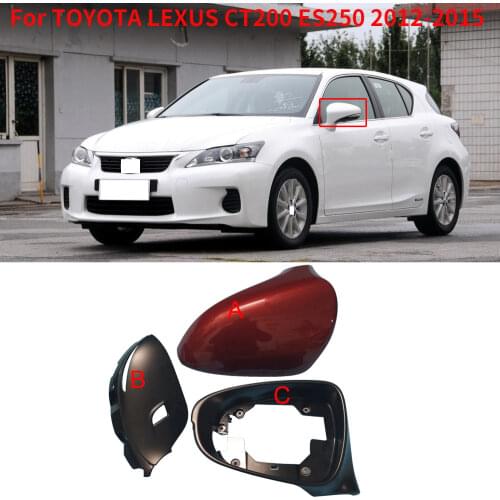 CAPQX For TOYOTA LEXUS CT200 ES250 2012-2015 Rearview Mirror Glass Rear view mirror Cover Frame Lens Base with camera