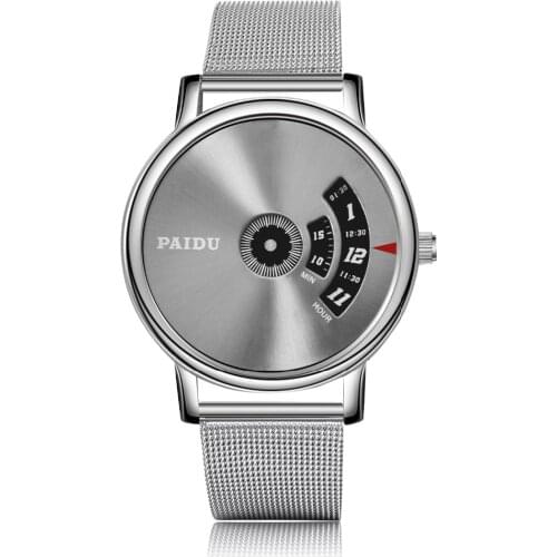 PAIDU Watch 2019 Men Watches Top Brand Luxury Fashion Creative Turntable Watches Men Stainless Steel Watch erkek kol saati