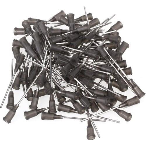 Gray and Silver 1.5 Inch Length Blunt Dispensing Needles Syringe Needle Tips 16Ga Pack of 100