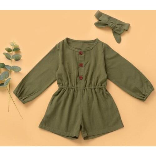 1-4Yrs Children Girls Clothes Soft Long Sleeve Bodysuits Spring Autumn Playsuits Outfits