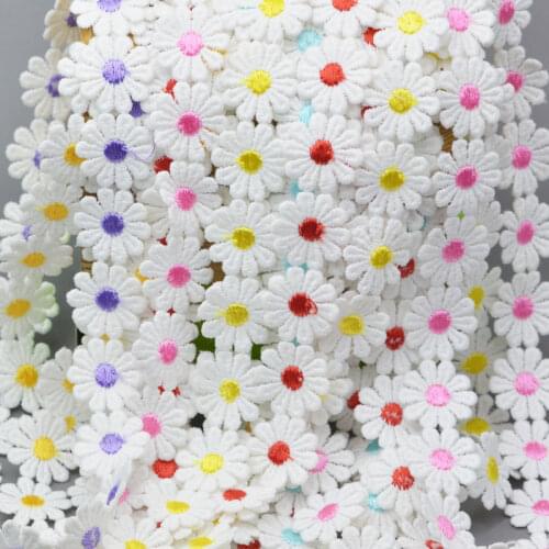 KALASO 2Yards Multicolor Sun Flower Lace Trim Ribbon Sewing Fabric Accessories DIY Craft Supplies Home Decor Handmade Decoration