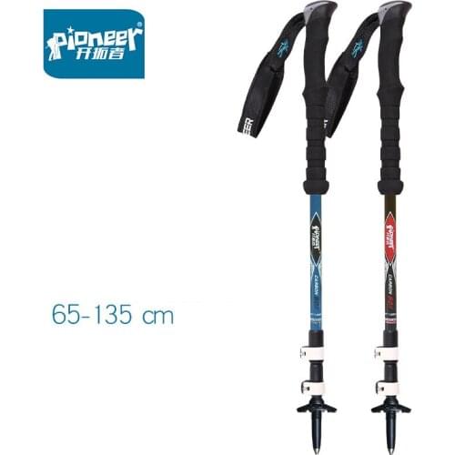 Pioneer 65-135cm Adjustable Carbon Trekking Poles Ultralight Outdoor Hiking Climbing Ski foldable Walking Stick