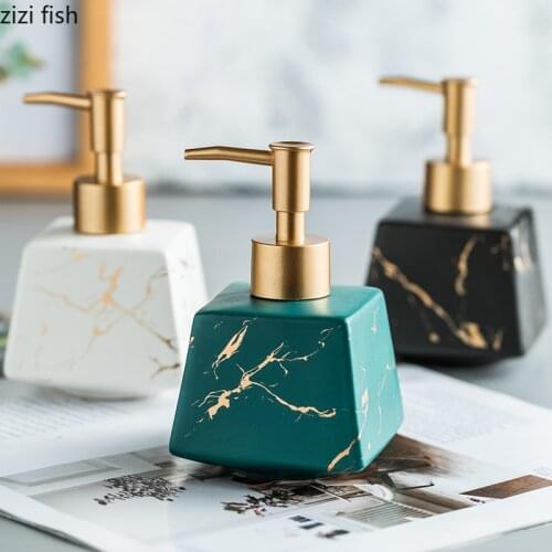 Ceramics Marbling Lotion Bottle Bathroom Accessories Handwashing Fluid Soap Dispenser Press The Bottle Soap Liquid Container