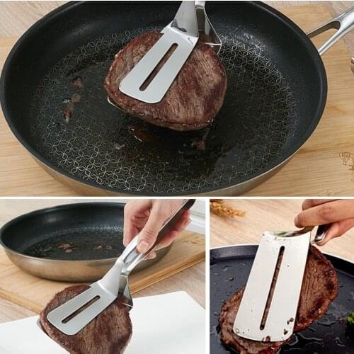 Kitchen Cooking Tools Stainless Steel Barbecue Clip BBQ Tongs Fried Shovel Bread Meat Vegetable Clamp