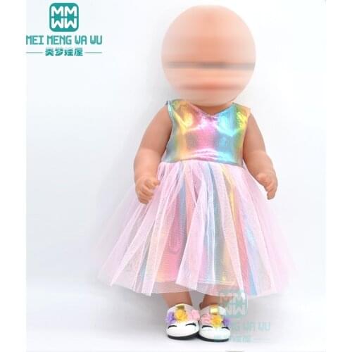 Doll clothes for 43-45cm new born doll accessories and American doll Sequin dress Gifts for children