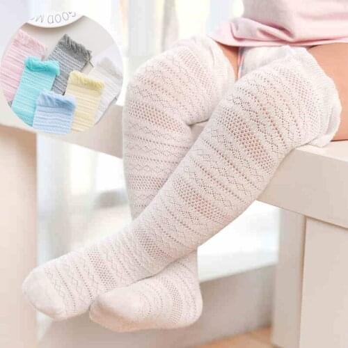 Summer Candy Color Baby Boy Girl New Cotton Mesh breathable Comfort Cute Solid Color joker Child Sock Prevent Mosquito Bite