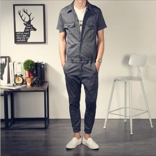 Hot ! 2020 New Mens Retro Casual Pants Slim Leotard Tide Pantyhose Overalls Ankle Length Pants Rompers Singer Costumes