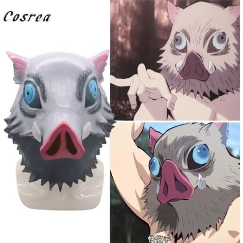 Hot Japanese Anime Demon Killer Kimetsu No Yaiba Emulsion Mask Kamado Tanjirou Cosplay Fox Headgear Prop Halloween Latex Mask