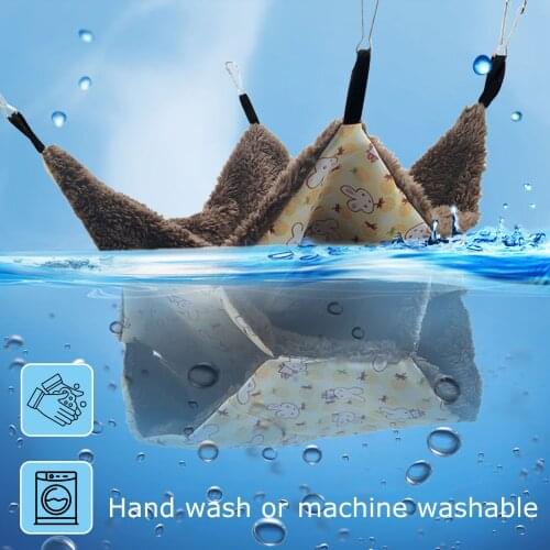 Small Animal Hammocks Warm Plush 3 Layers Pet Tunnel Cage Hanging Hammock Bed, Hideout for Rat, Hamsters