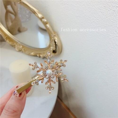 Fashion Women Rhinestone crystal Barrette hairpin flowers Hair Clips Girls delicate Ponytail Hair Accessories wholesale