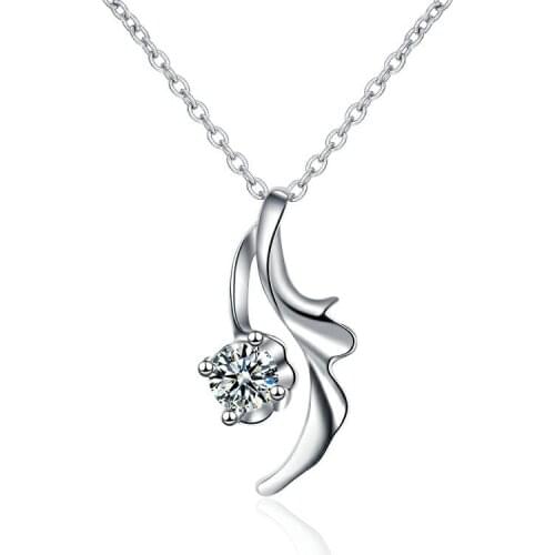 Fashion Luxury Flower Necklace Silver Plated Exquisite Crystal Necklace Elegant Princess Wedding Jewelry Daily Collocation