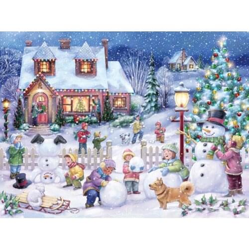 DIY Painting By Numbers Kids Make Snowman Kit Coloring By Numbers Christmas Wall Art Picture Acrylic Canvas Paintings Gift Decor