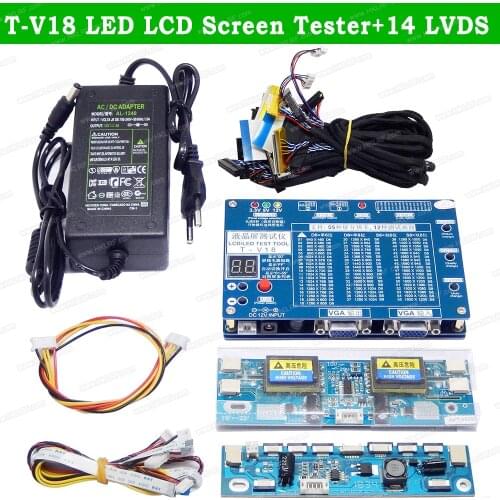 Laptop TV/LCD/LED Test Tool Panel Tester T-V18 Support 7 -84 Inch LVDS Screen + 14 Pcs Screen Line Supports 55 screens T-V18