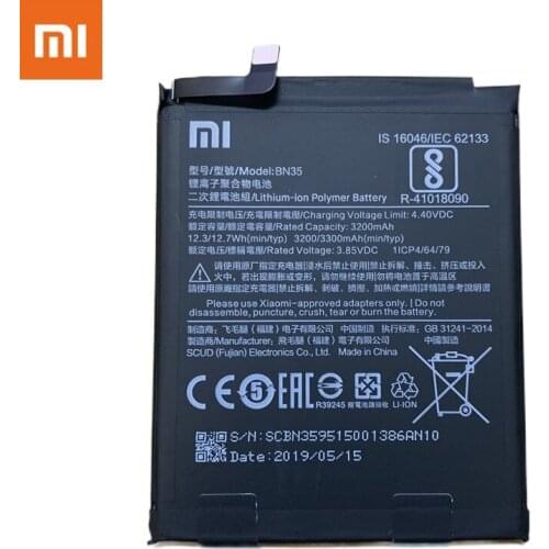 Xiao Mi Original BN35 3300mAh Battery for Xiaomi Redmi 5 Phone Replacement Batteries