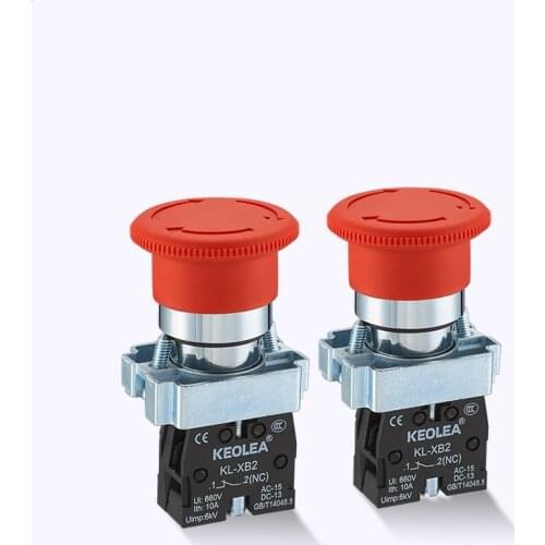 P60 Mushroom head power switch emergency stop 10A 22mm push button switch (ZB2) XB2-BS542 XB2-BS442 XB2-BS542C