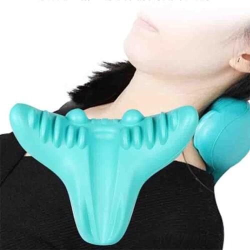 Portable Neck Massage Relax Pillow Cervical Repair Pillow Massage Pillow Traction C-Rest Neck Cervical Shoulder Pain Relief Tool