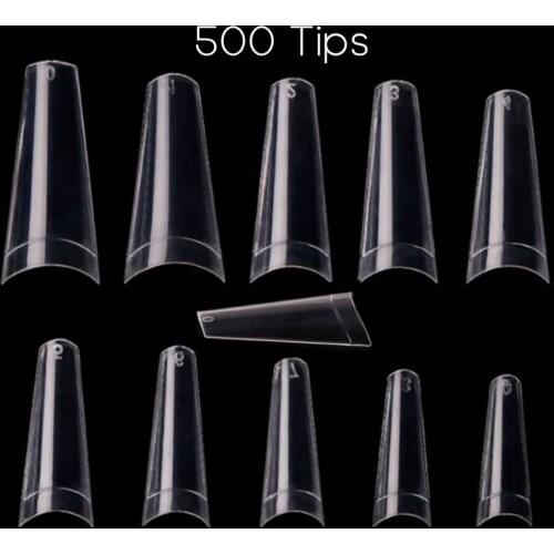 NEW SHAPE 500pc 10 sizes ballerina nail TIP, salon shape ballerina, coffin fake nails, Half cover nails, clear false nails,K-57