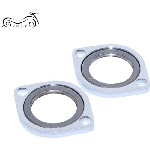 Motorcycle Street Bike Exhaust Flange Kit With Graphite Dount Gasket For Harley Big Twin Evo Cam Dyna Sportster 883 1200