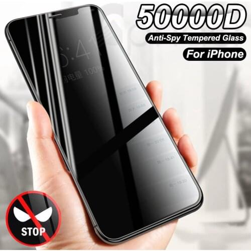 50000D Anti Spy Tempered Glass For iPhone X XR XS 12 11 Pro Max Screen Protector on iPhone 8 7 6 6S Plus 5S SE Protection Glass
