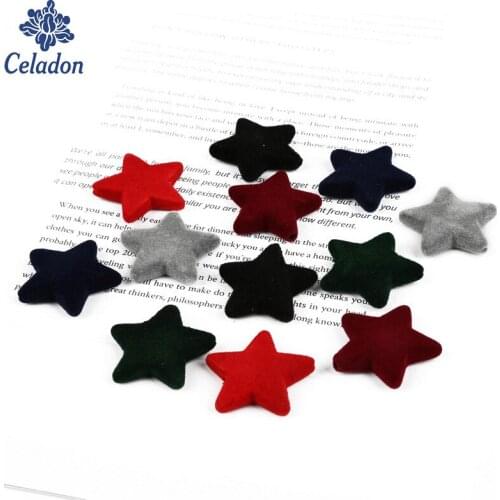 10pcs/lotHot Selling Acrylic Star Shape Velvet Beads Charm For Sewing On Garment DIY Dancing Dress Skrit Clothing Decoration