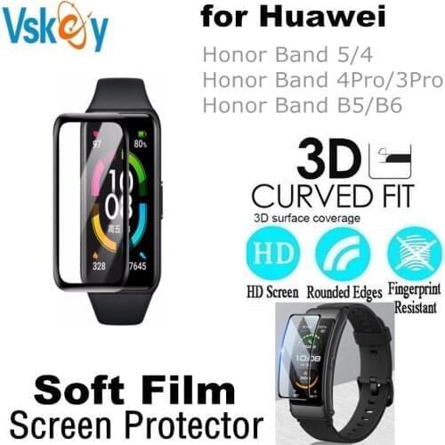 10PCS 3D Edge Soft Screen Protector for Huawei Honor Band 5 4Pro TalkBand B6 B5 Full Cover Protective Film (Non Tempered Glass)