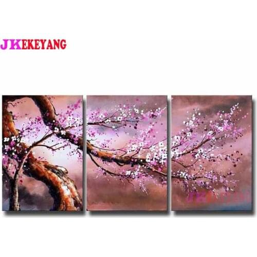 3pcs 5D Diy round/square diamond painting plum Bossom flower Diamond Mosaic Embroidery cross stitch Y4608
