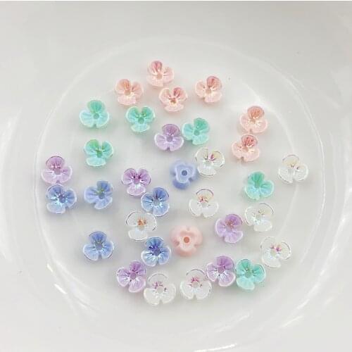 30PCS fashion Style Nail Art 3D Rose Petal Resin Glazed Flowers Nail Art Accessories Rhinestone Decorations Manicure DIY Tips