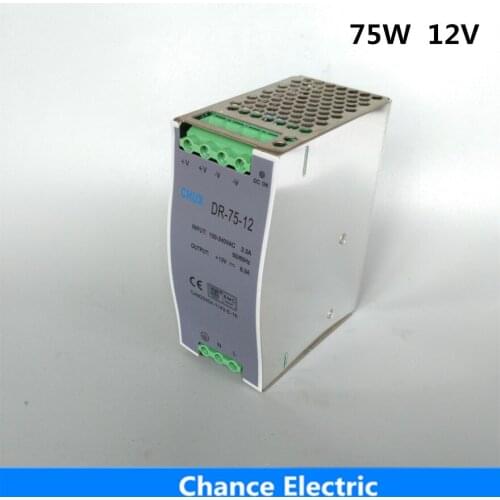 75W 12V 6.25A Switching Power Supply Din rail type DR75W-12V single output LED Power Supplies