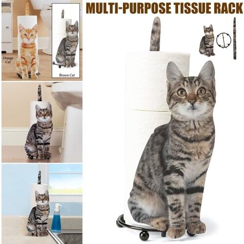 Paper Holder Cat Shape Bathroom Toilet Paper Storage Rack Gift For Cat Lovers Toilet Paper Holder Stand Porta Papel Higiénico