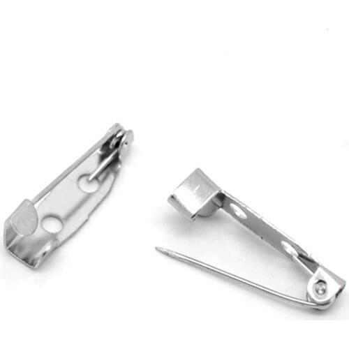Doreen Box Silver Color Brooch Back Pins Findings Jewelry 20x5mm(3/4"x1/4"), 100PCs (B16883)