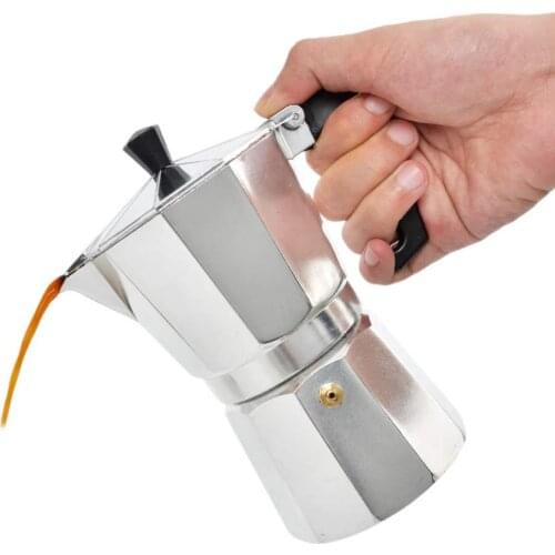 Coffee Maker Aluminum Mocha Espresso Percolator Pot Coffee Maker Moka Pot 1cup/3cup/6cup/9cup/12cup Stovetop Coffee Maker
