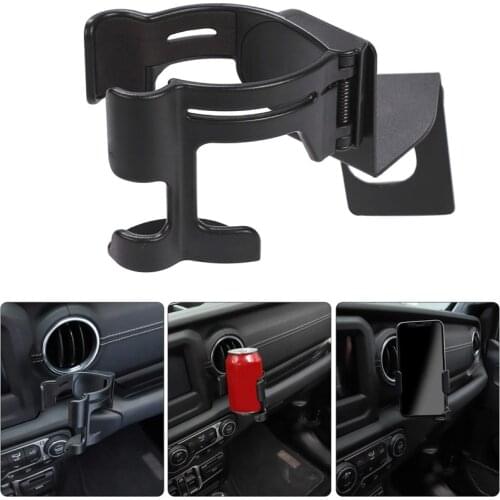 Multi-Function Drink Cup Phone Holder,2 in 1 Bolt-On Stand Bracket Organizer for 2018-2019 Jeep Wrangler Jl Sport Sports Sahara