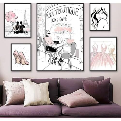Fashion Girl Tower Paris High Heels Skirt Wall Art 5D Diamond Painting Wall Pictures Diamond Embroidery For Living Room Decor