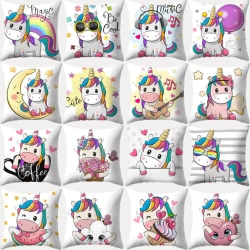 Cartoon Unicorn Pillowcases Animal Comics Decorative Sofa Cushions Throw Pillows Lovely Cushion Cover Pillow Covers Home Decor