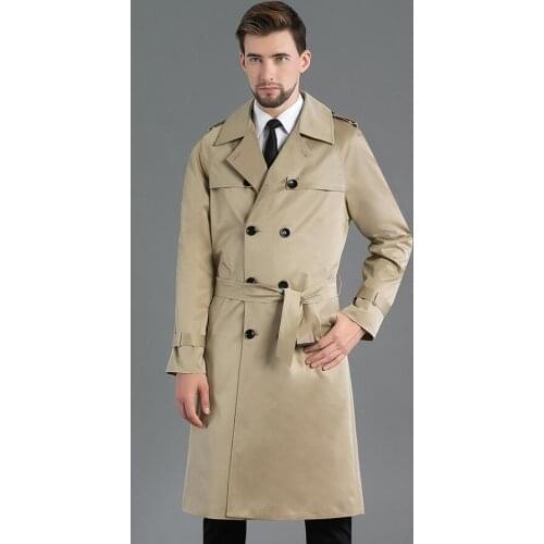 Mens trench coats man double breasted long coat men clothes slim fit overcoat long sleeve 2020 spring autumn new designer