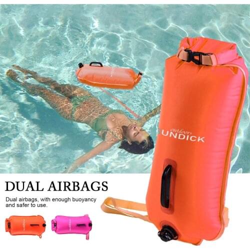 Inflatable Swim Buoy Drybag Water Sport Swimmers Tow Float For Swimmers Swimming Double Air Bag Storage Bags