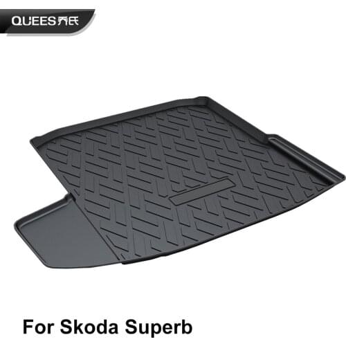 QUEES Custom Fit Cargo Liner Boot Tray Trunk Floor Mat for Skoda Superb B8 Sedan ( Don't fit Estate ) 2015 2016 2017 2018