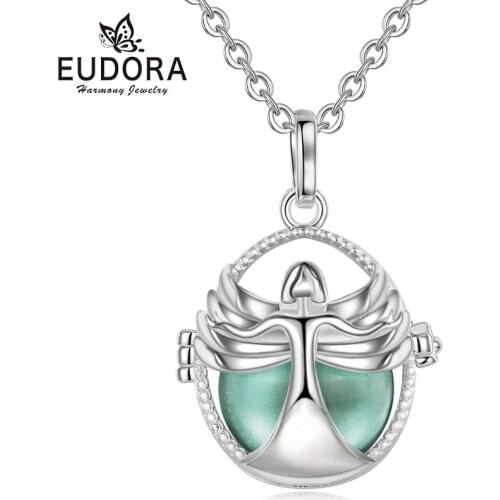 Eudora 18mm baby chime necklace with sound pregnancy bola necklace Egg cage locket Pendant with Link chain women JewelryK395