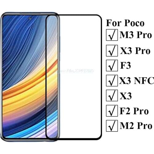 Full Tempered Glass Poco X3 Pro Screen Protector for Xiaomi Pocophone F2 M2Pro Camera Lens Film on Pocco F3 5G Poko M3 Pro Glass