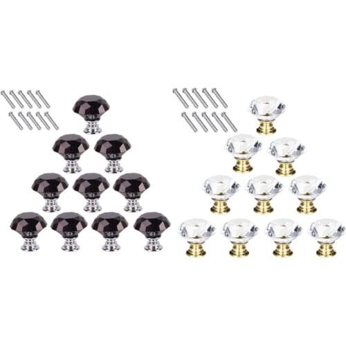 Glass Cabinet Knobs 30mm Diamond Shape Drawer Kitchen Cabinets Dresser Cupboard Wardrobe Pulls Handles