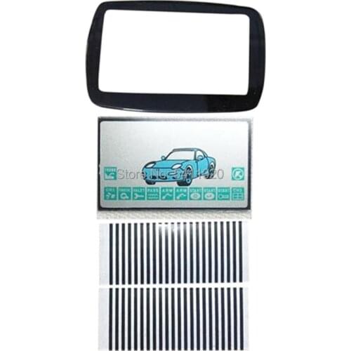 Russian A9 Lcd Display Flexible Cable + Keychain Key Case Glass Cover for Car Alarm Starline A9 LCD Remote Control Zebra Stripe