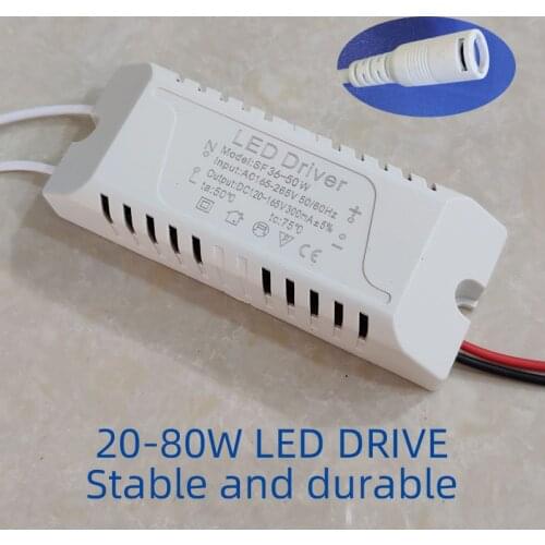 LED Driver 24W 36W 50W 58W 60W 68W 80W LED Power Supply Unit Lighting Transformers For LED Lights Panel Lamp Driver DC connector