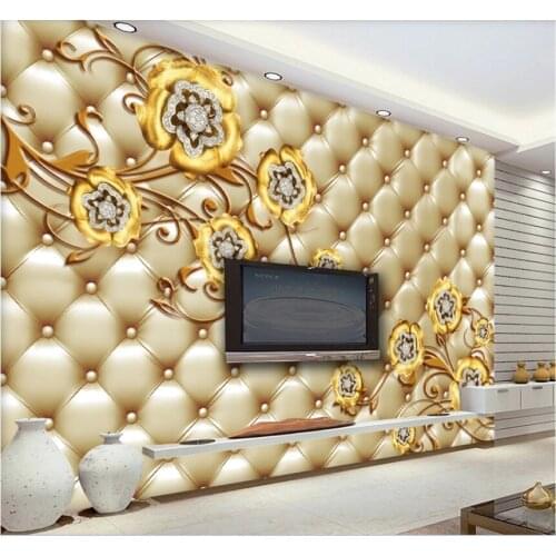 Xuesu Upscale jewelry flower pattern living room TV background wall custom wallpaper 8D waterproof wall cloth