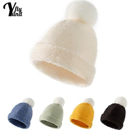 Yundfly 1 PCS Toddler Autumn and Winter Soft Skin-friendly Warm Teddy Velvet Hats Fashion Infant Beanie Caps Hair Accessories