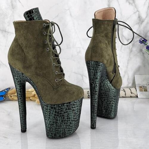 Leecabe 20CM/8Inch Womens Platform disco party High Heels Shoes Pole Dance boot